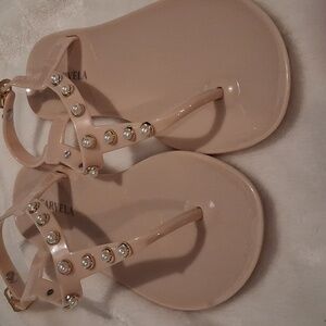 Carvela Nude Sandals with Pearl Detail